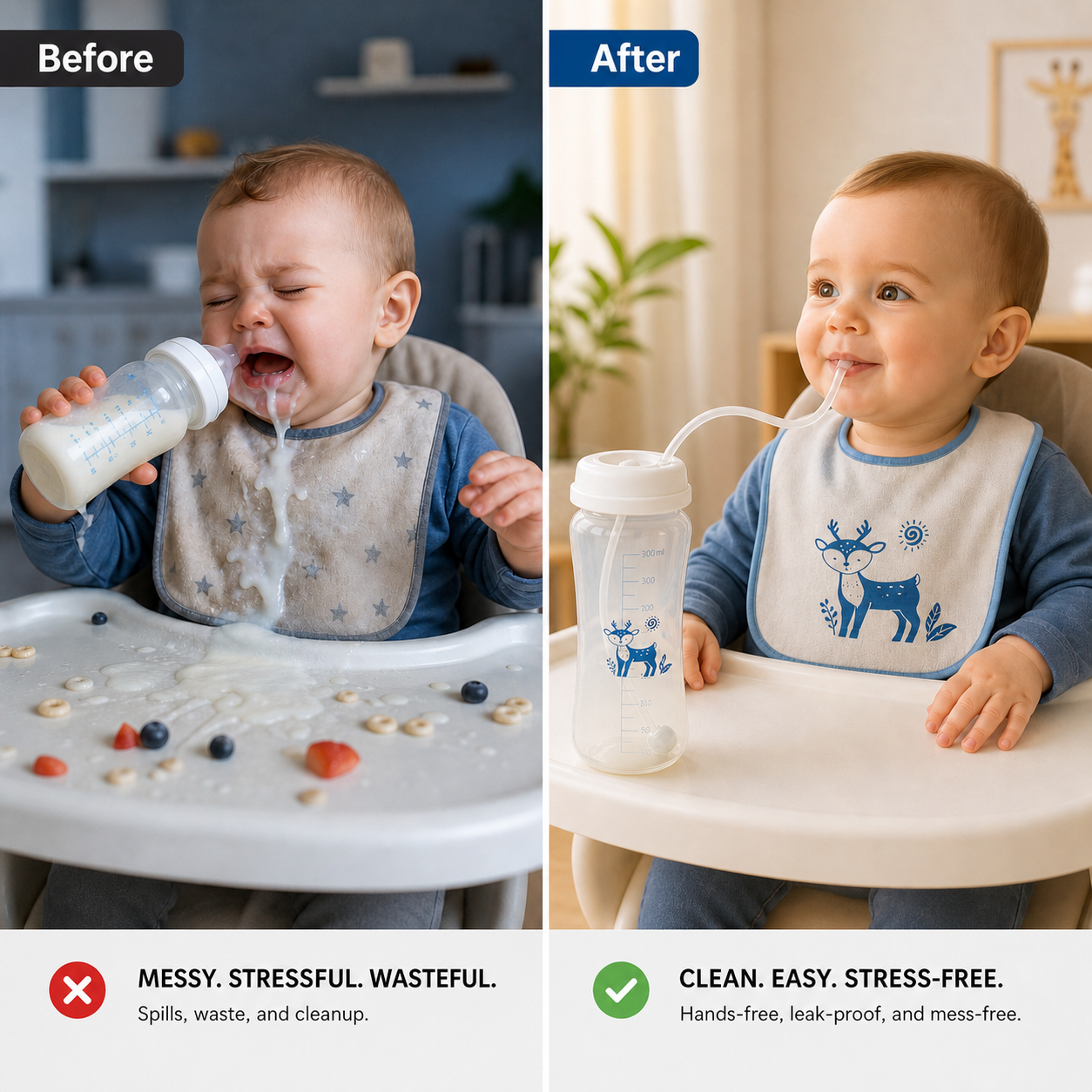 3-in-1 Hands-Free Baby Bottle